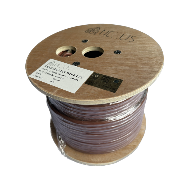 18/6 core csa type lvt thermostat wire solid copper 18 gauge cable – brown – cl2 cmr riser rated (cl3) 75 meter/ 250 ft roll 18/6 core csa type lvt thermostat wire solid copper 18 gauge cable – brown – cl2 cmr riser rated (cl3) 75 meter/ 250 ft roll